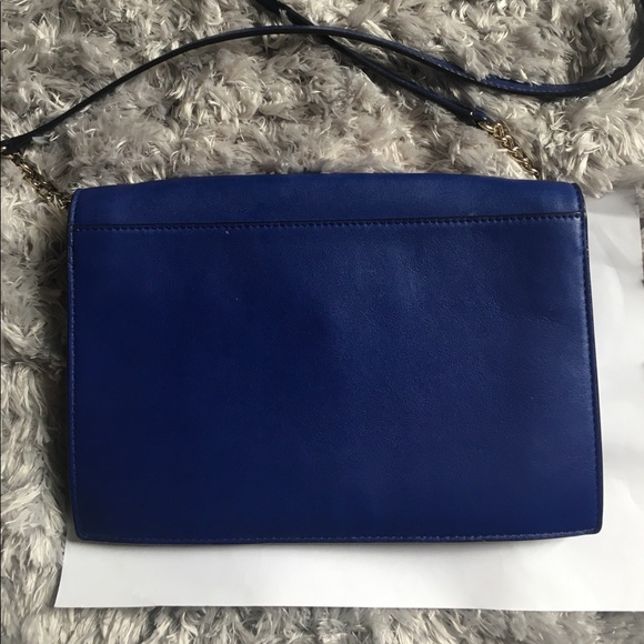 Blue chain and leather strap Kate Spade handbag - Picture 3 of 6